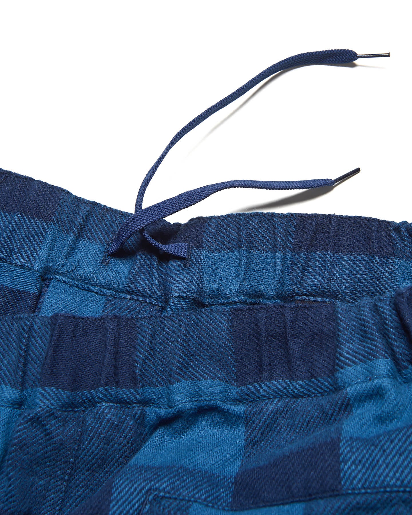 uniform experiment / LINE FLANNEL CHECK EASY PANTS (BLUE) ドローコード